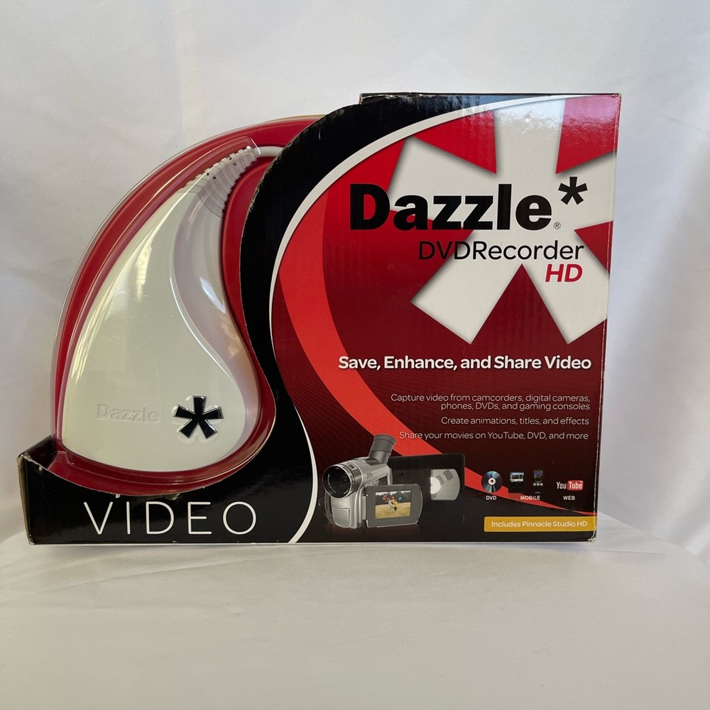 Dazzle DVD Recorder HD Save Enhance Share Capture Video includes Pinnacle Studio